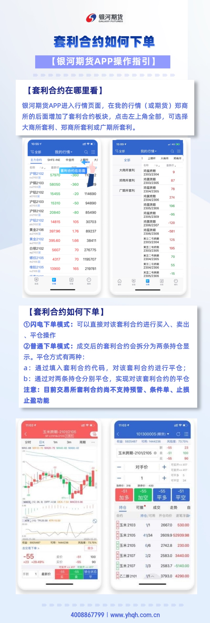 銀河期貨APP如何進(jìn)行套利合約下單